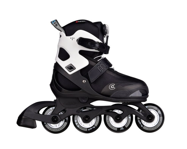 Micro Skates - JOY Rollerblades - Black/White (Sizes 7 Junior to 6 Adult)