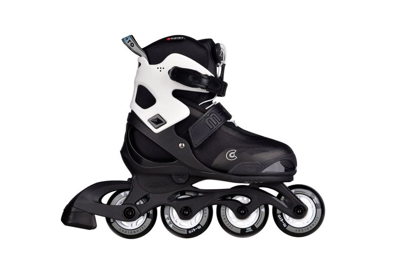 Micro Skates - JOY Rollerblades - Black/White (Sizes 7 Junior to 6 Adult)