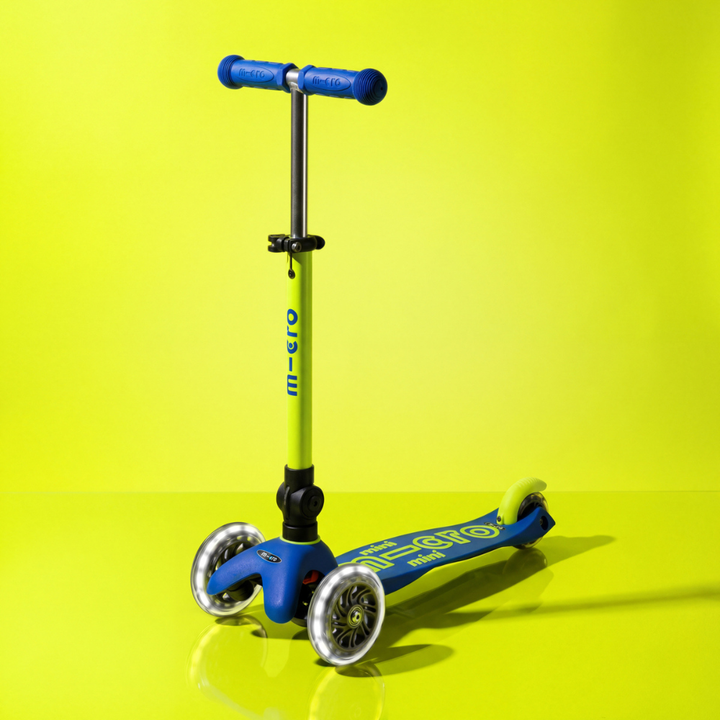 Mini Micro Deluxe - Foldable Neon LED - Canary Yellow | 3-Wheeled Scooter for ages 2-5