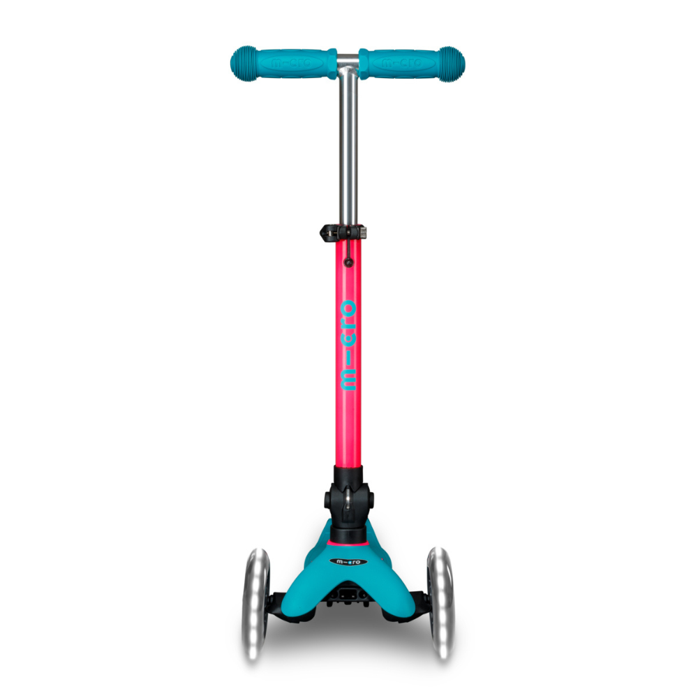 Mini Micro Deluxe - Foldable Neon LED - Marine Pink | 3-Wheeled Scooter for ages 2-5