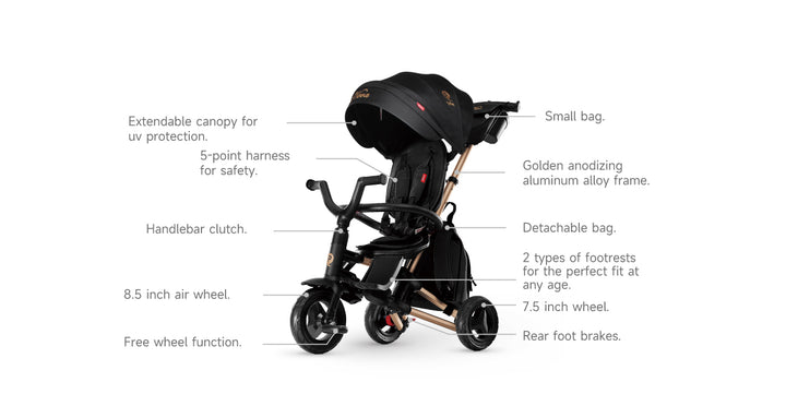 QPlay Nova Transforming Tricycle | Limited Edition Golden Black