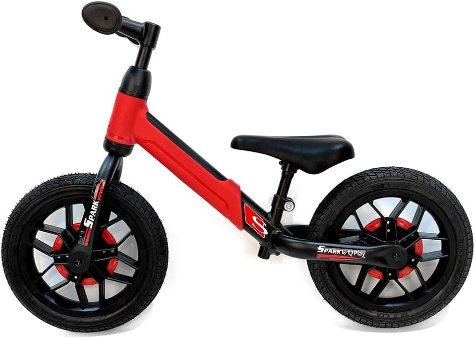 Qplay Spark Balance Bike with LED Lights - Red