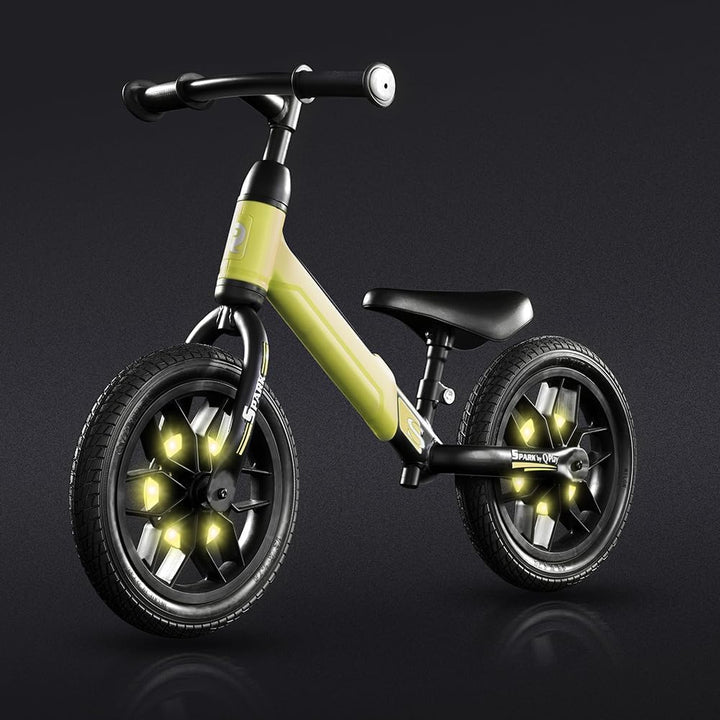 Qplay Spark Balance Bike with LED Lights - Green