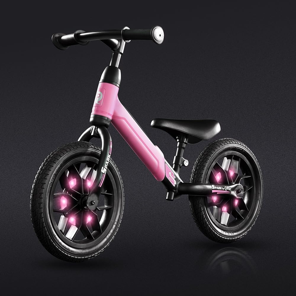 Qplay Spark Balance Bike with LED Lights - Pink