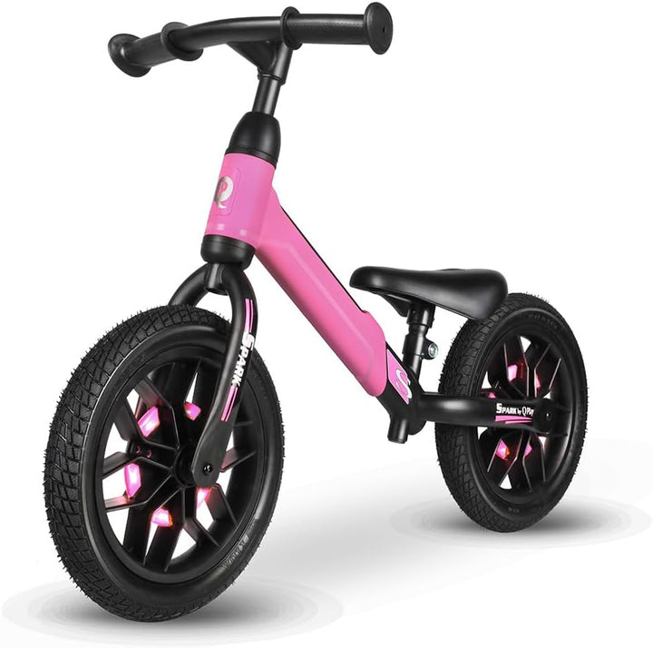 Qplay Spark Balance Bike with LED Lights - Pink