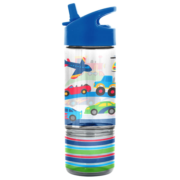 Stephen Joseph | Snack-Tastic Kids' Sip & Snack Bottle -  Transportation