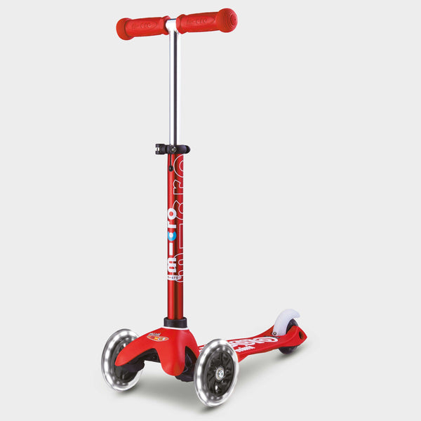 Mini Micro Deluxe - LED Wheels - Red - 3-Wheeled Scooter for Kids, Ages 2-5