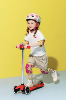 Maxi Micro Deluxe Glow - LED Wheels - Aura Red - 3-Wheeled Scooter for Kids, Ages 5-12