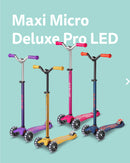 Maxi Micro Deluxe Pro LED - Pink - 3-Wheeled Scooter for Kids, Ages 5-12