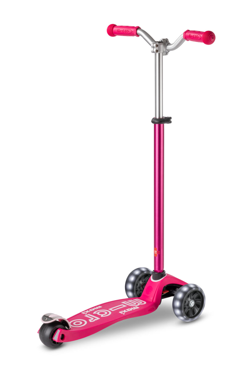 Maxi Micro Deluxe Pro LED - Pink - 3-Wheeled Scooter for Kids, Ages 5-12