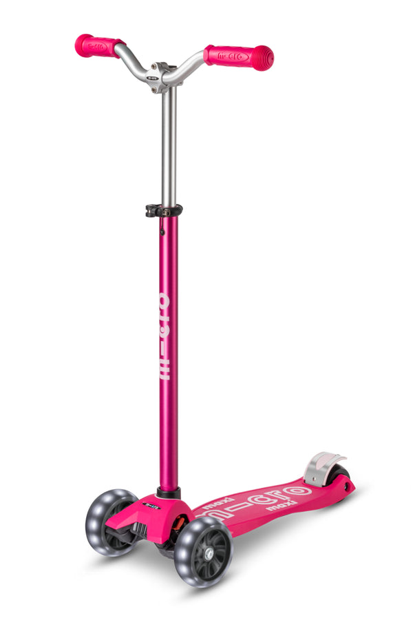 Maxi Micro Deluxe Pro LED - Pink - 3-Wheeled Scooter for Kids, Ages 5-12