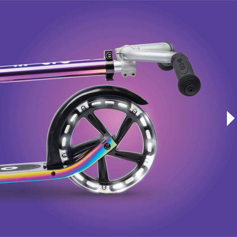 Micro Cruiser Scooter - LED Neochrome - 2-Wheeled Scooter for Kids and Teens