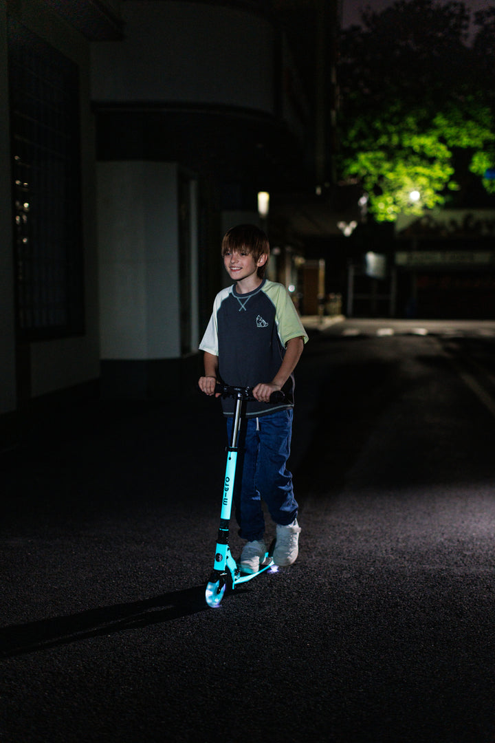 Micro Sprite Scooter - LED Wheels - Glow White - 2-Wheeled Scooter for Kids and Teens