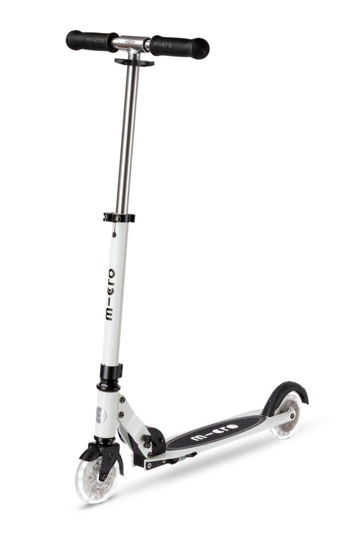 Micro Sprite Scooter - LED Wheels - Glow White - 2-Wheeled Scooter for Kids and Teens