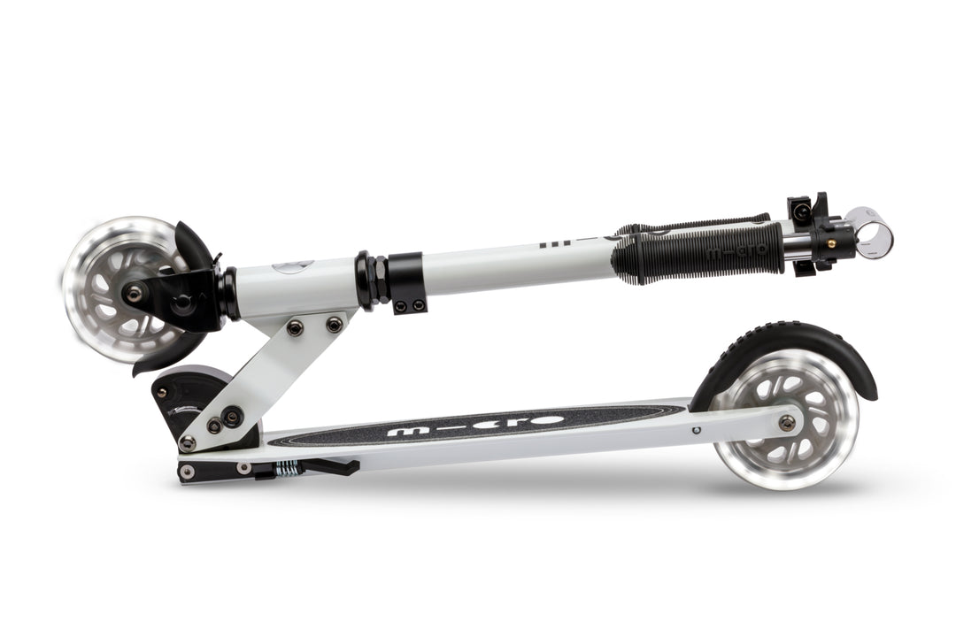 Micro Sprite Scooter - LED Wheels - Glow White - 2-Wheeled Scooter for Kids and Teens