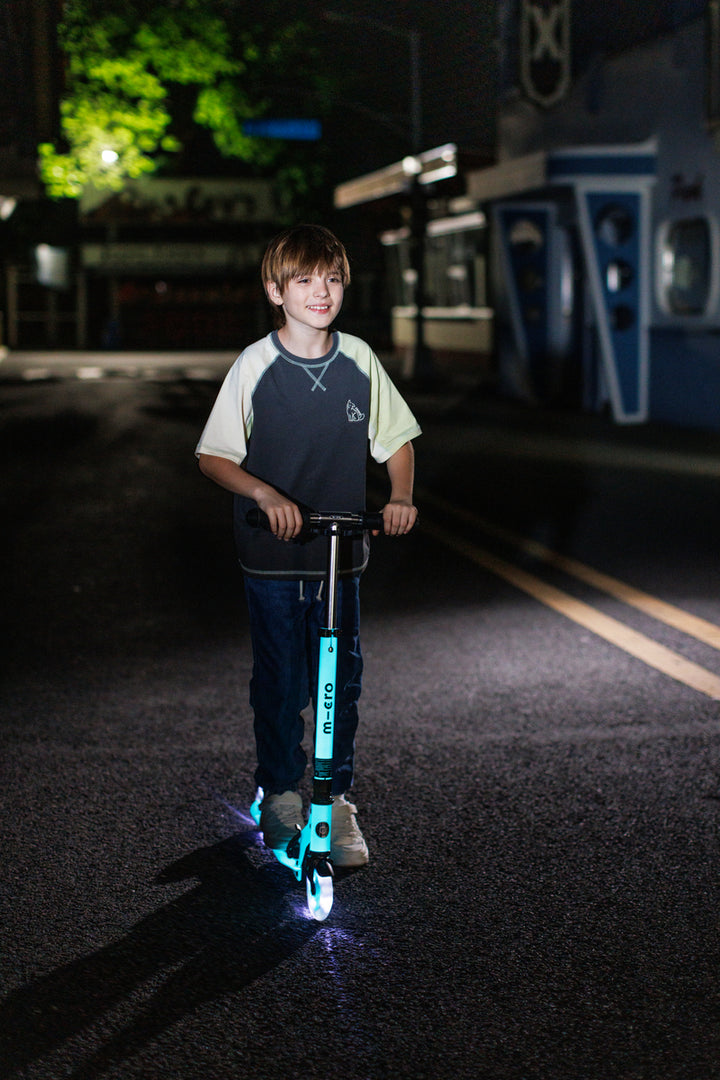 Micro Sprite Scooter - LED Wheels - Glow White - 2-Wheeled Scooter for Kids and Teens