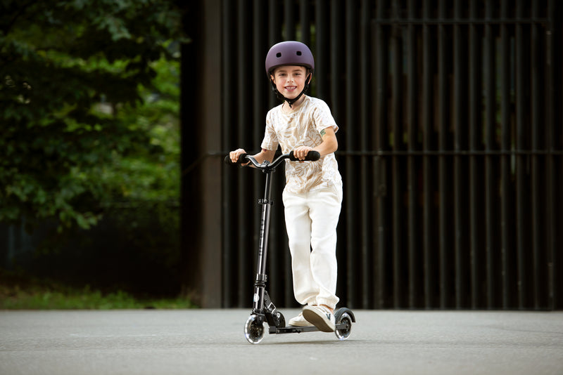 Micro Sprite Neochrome Scooter - LED Wheels - Black - 2-Wheeled Scooter for Kids and Adults