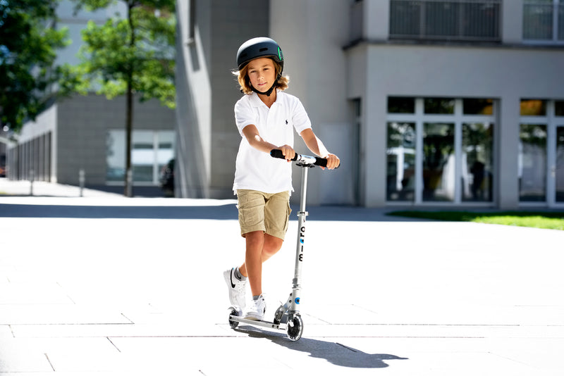 Micro Sprite Scooter - LED Wheels - Silver - 2-Wheeled Scooter for Kids and Teens