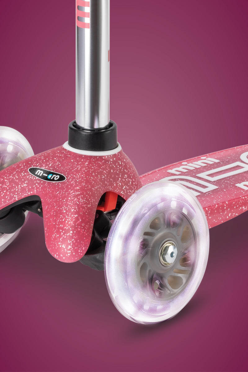 Mini Micro Deluxe - LED Wheels - Fairy Glitter Pink - 3-Wheeled Scooter for Kids, Ages 2-5