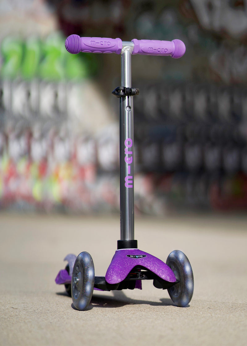 Mini Micro Deluxe - LED Wheels - Fairy Glitter Purple - 3-Wheeled Scooter for Kids, Ages 2-5