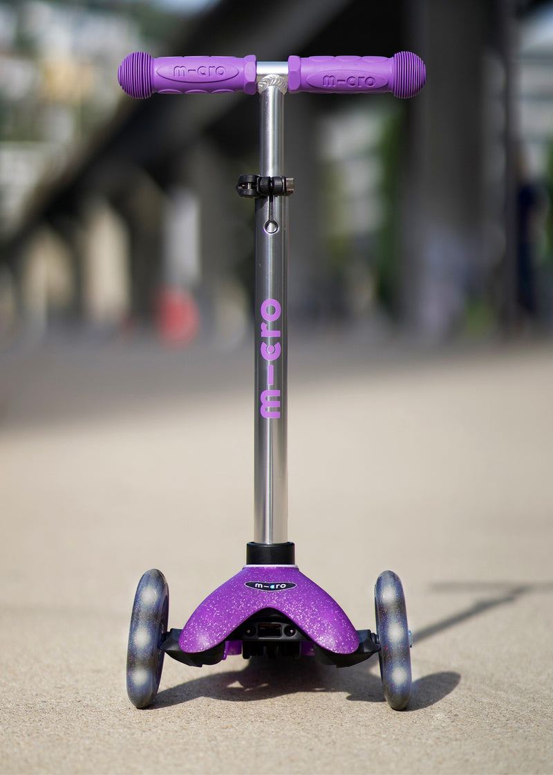 Mini Micro Deluxe - LED Wheels - Fairy Glitter Purple - 3-Wheeled Scooter for Kids, Ages 2-5