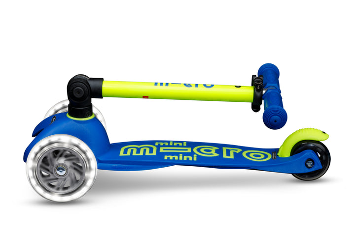 Mini Micro Deluxe - Foldable Neon LED - Canary Yellow | 3-Wheeled Scooter for ages 2-5