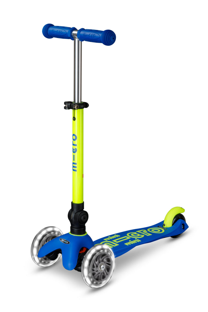 Mini Micro Deluxe - Foldable Neon LED - Canary Yellow | 3-Wheeled Scooter for ages 2-5