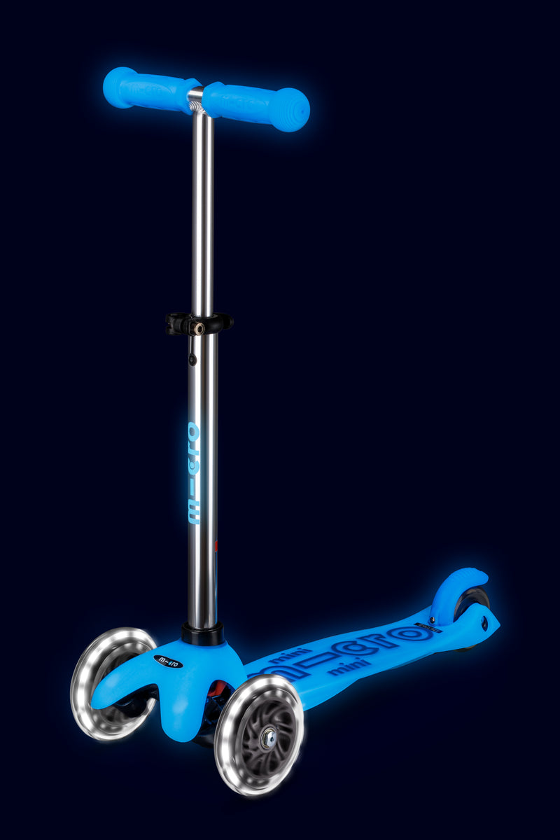 Mini Micro Deluxe Glow LED - Artic Blue - 3-Wheeled Scooter for Kids, Ages 2-5