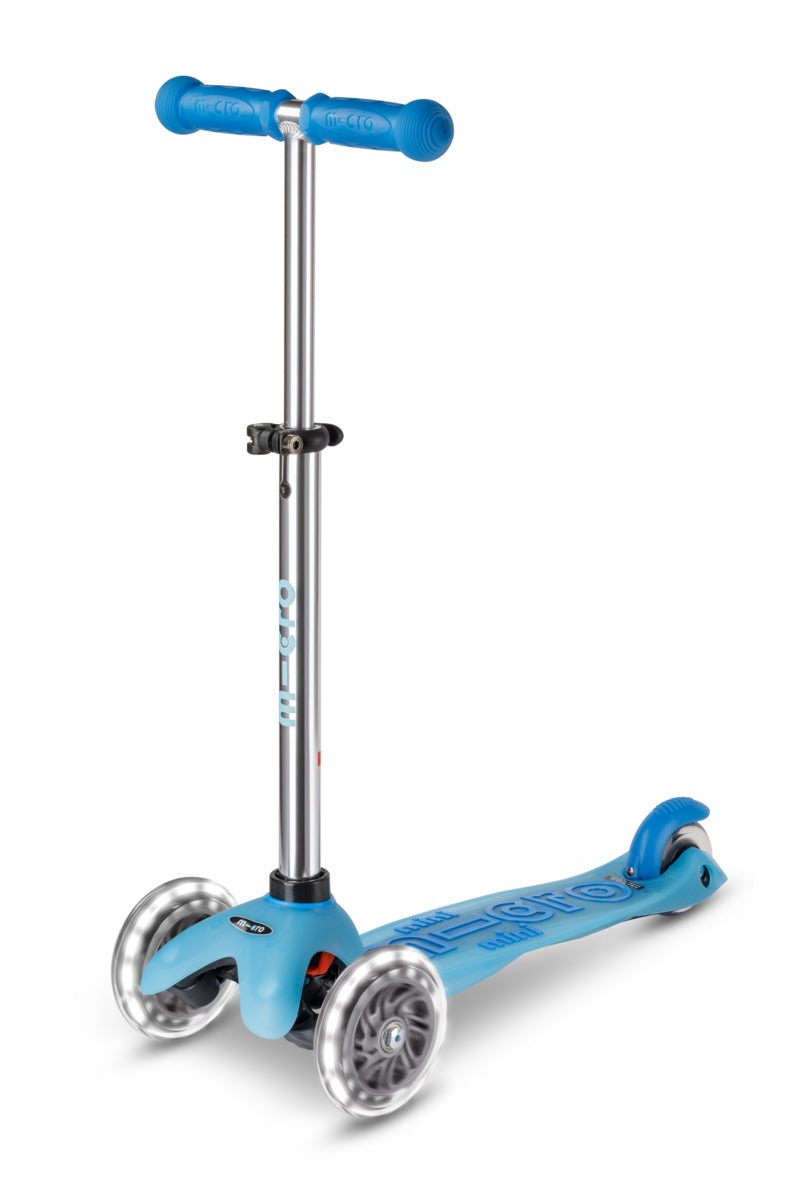 Mini Micro Deluxe Glow LED - Artic Blue - 3-Wheeled Scooter for Kids, Ages 2-5