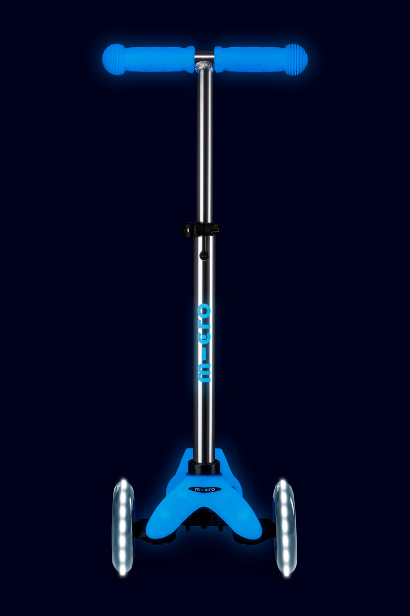 Mini Micro Deluxe Glow LED - Artic Blue - 3-Wheeled Scooter for Kids, Ages 2-5