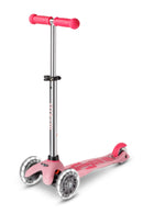 Mini Micro Deluxe Glow LED - Frosty Pink - 3-Wheeled Scooter for Kids, Ages 2-5