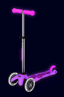 Mini Micro Deluxe Glow LED - Frosty Pink - 3-Wheeled Scooter for Kids, Ages 2-5