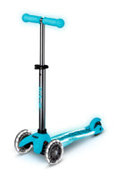 Mini Micro Deluxe Glow LED - Glacier Aqua - 3-Wheeled Scooter for Kids, Ages 2-5