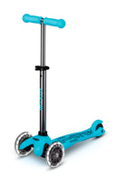 Mini Micro Deluxe Glow LED - Glacier Aqua - 3-Wheeled Scooter for Kids, Ages 2-5