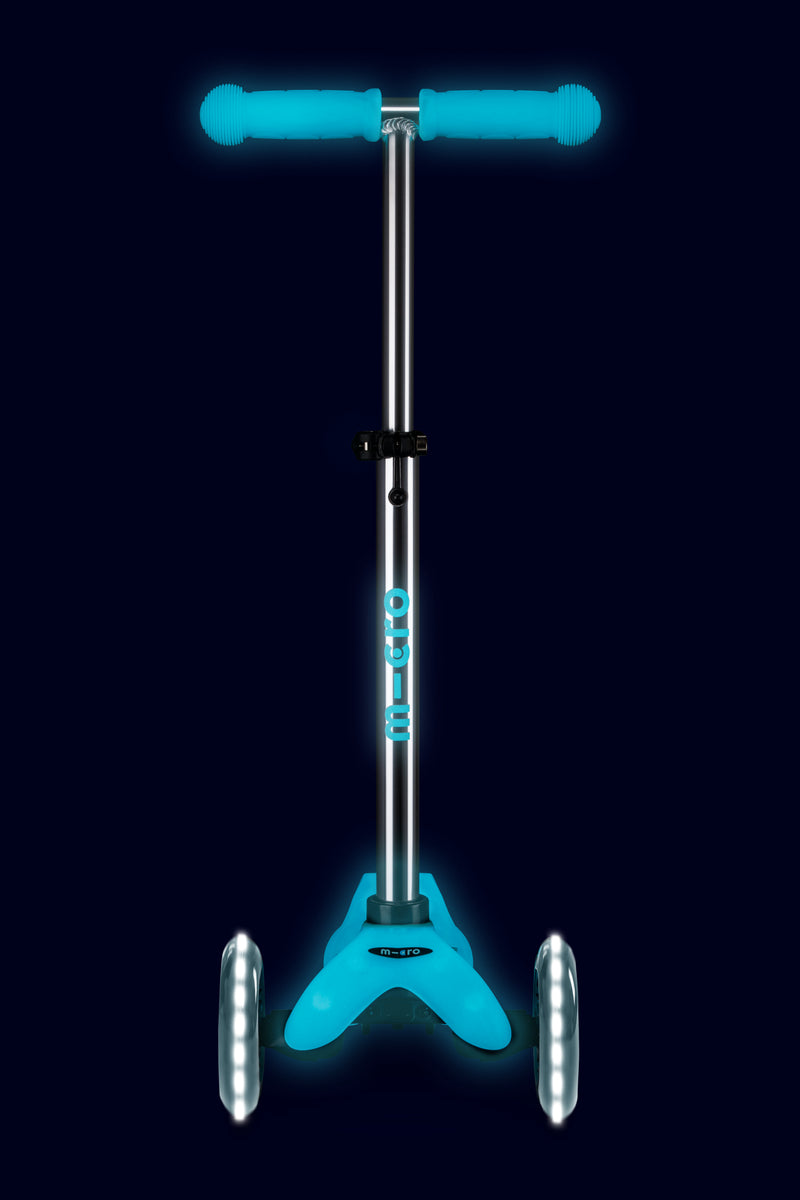 Mini Micro Deluxe Glow LED - Glacier Aqua - 3-Wheeled Scooter for Kids, Ages 2-5