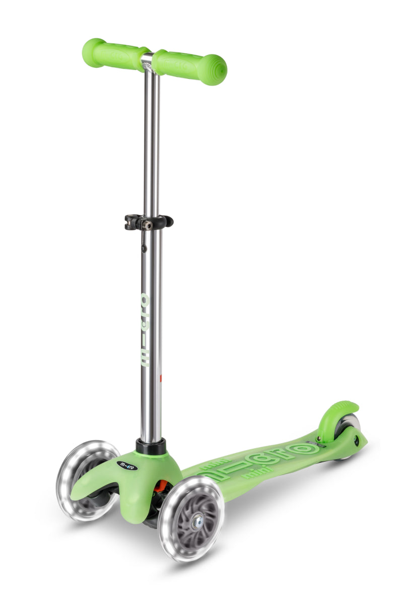 Mini Micro Deluxe Glow LED - Icy Lime - 3-Wheeled Scooter for Kids, Ages 2-5