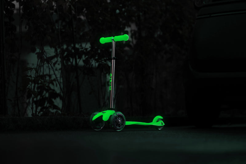 Mini Micro Deluxe Glow LED - Icy Lime - 3-Wheeled Scooter for Kids, Ages 2-5