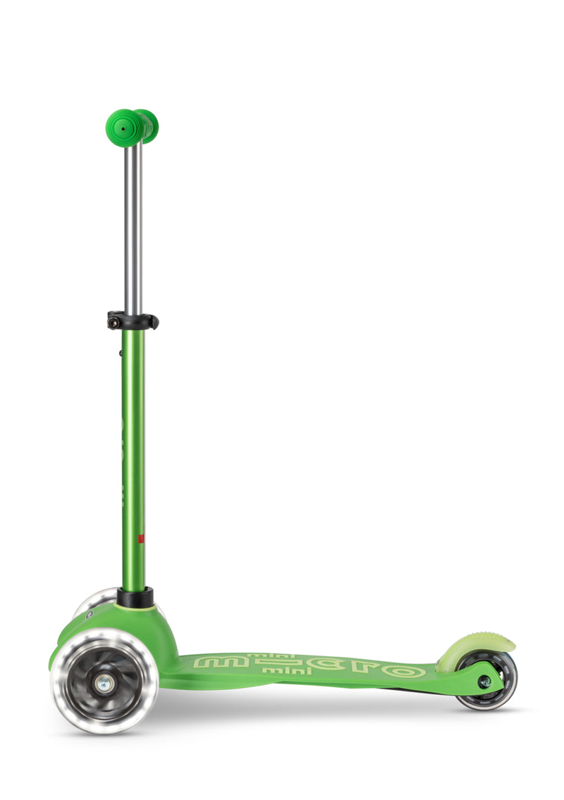 Mini Micro Deluxe - LED Wheels - Green - 3-Wheeled Scooter for Kids, Ages 2-5