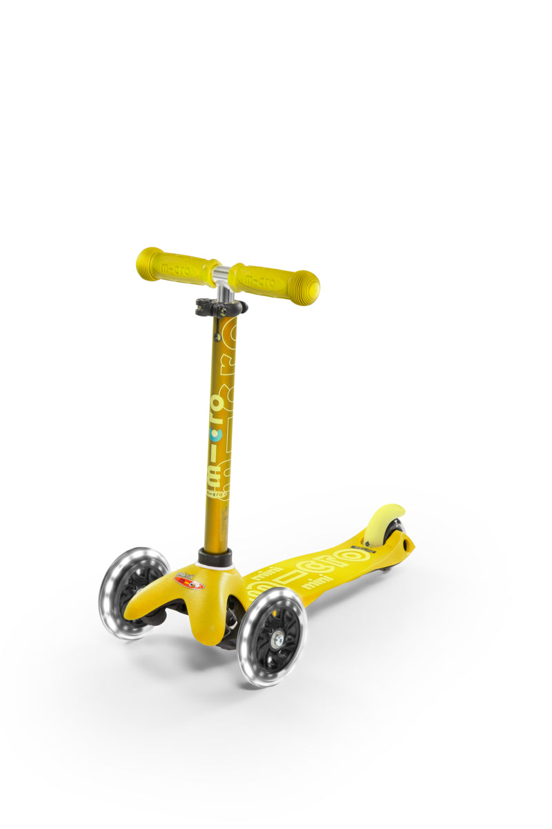 Mini Micro Deluxe - LED Wheels - Yellow - 3-Wheeled Scooter for Kids, Ages 2-5