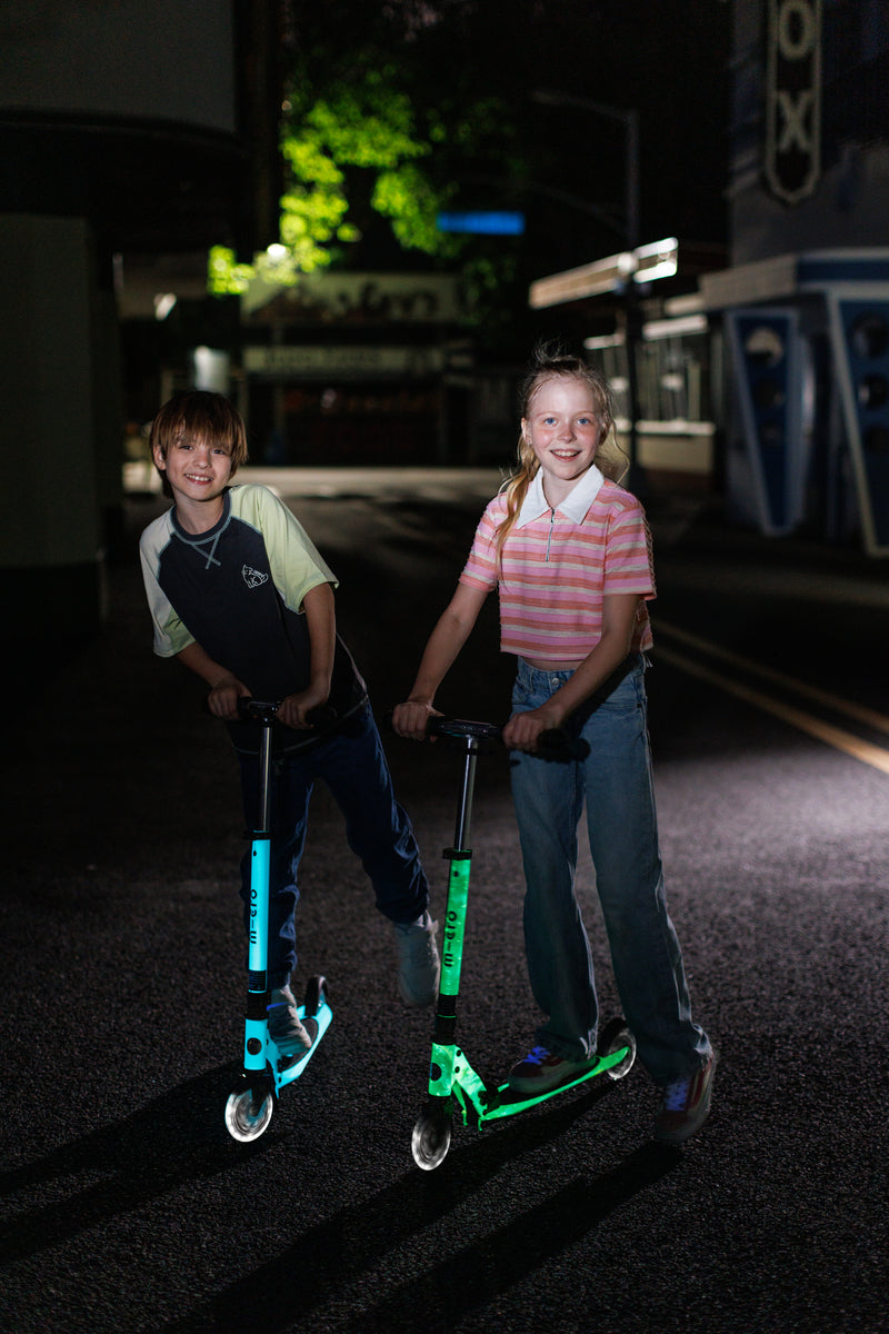 Micro Sprite Scooter - LED Wheels - Glow White - 2-Wheeled Scooter for Kids and Teens