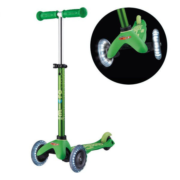 Mini Micro Deluxe - LED Wheels - Green - 3-Wheeled Scooter for Kids, Ages 2-5