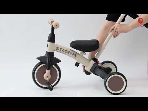 QPLAY STAGER 3IN1 TRICYCLE W/CHILD PUSH CHAIR - PINK