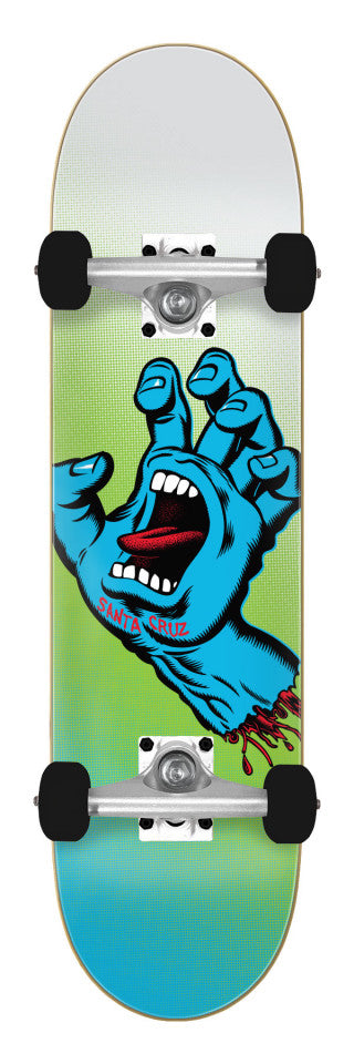 Santa Cruz 8.0" Large Skateboard - Screaming Hand Colour Fade - Ages 10 - 14
